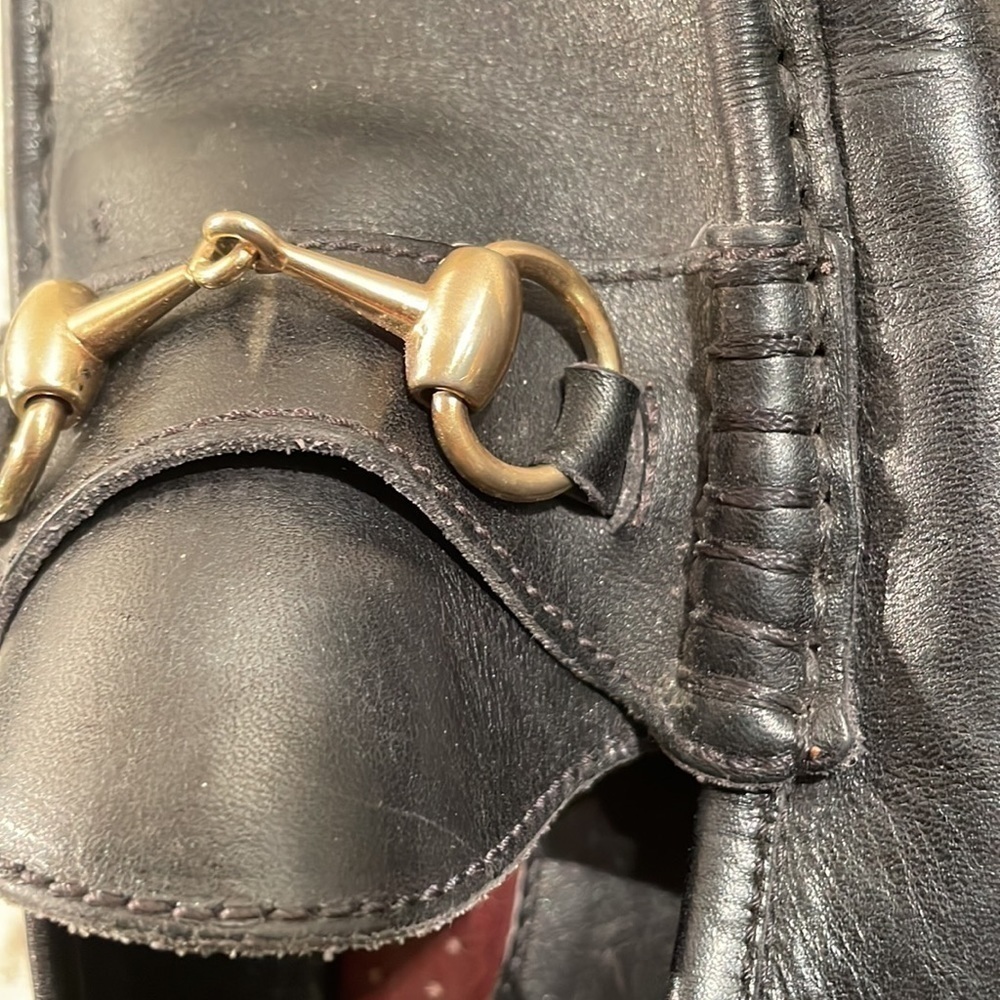 Gucci Horse Bit Driving Loafers Black & Brown Leather Protective Soles - Picture 12 of 14